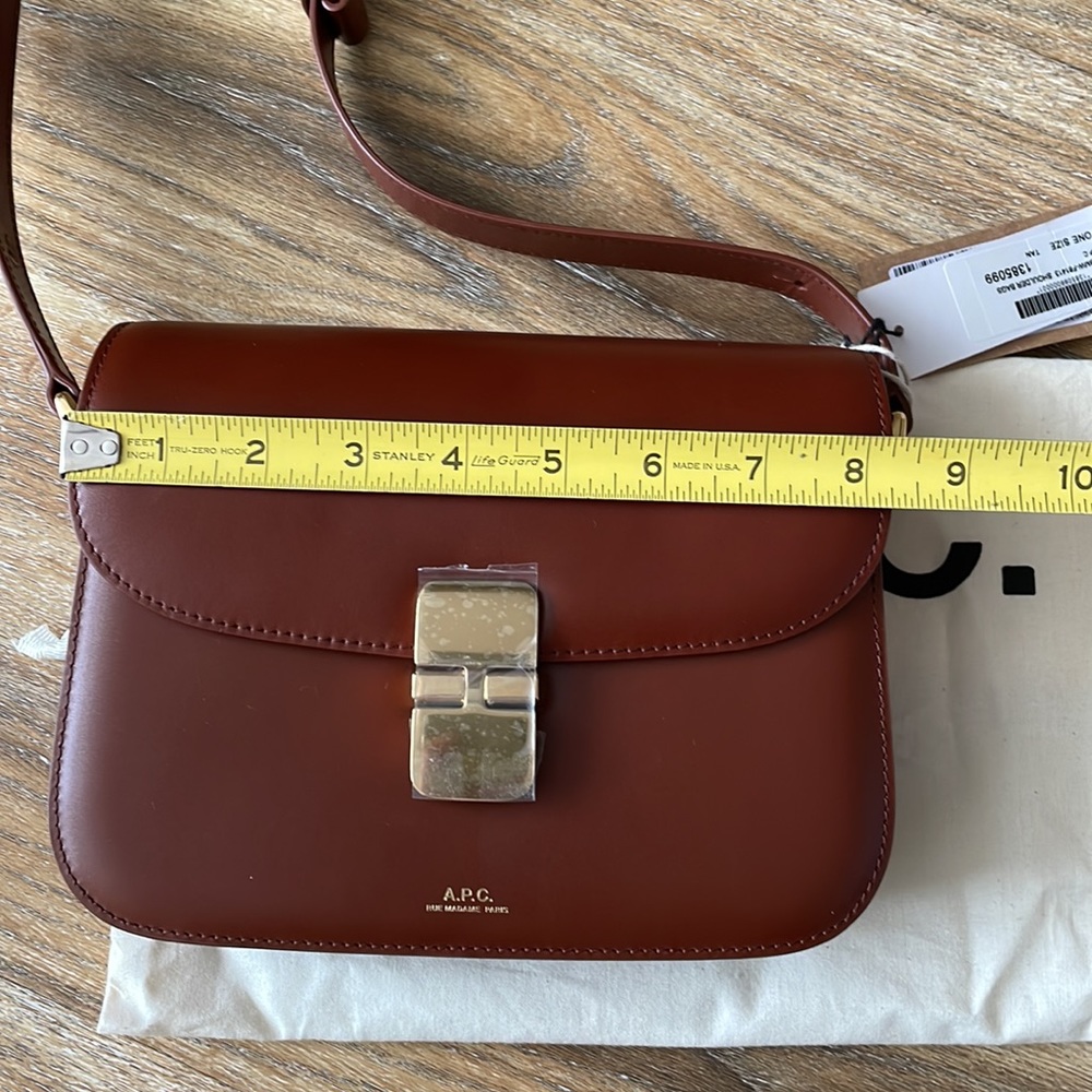 A.P.C. Brown Leather Shoulder Bag with Gold Hardware - Picture 10 of 16